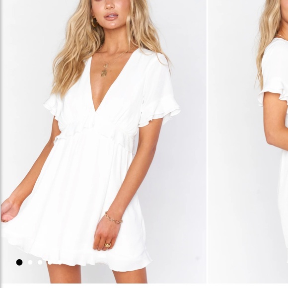 Show Me Your MuMu Virginia Dress - White Speckle Dots  size small - Picture 1 of 4